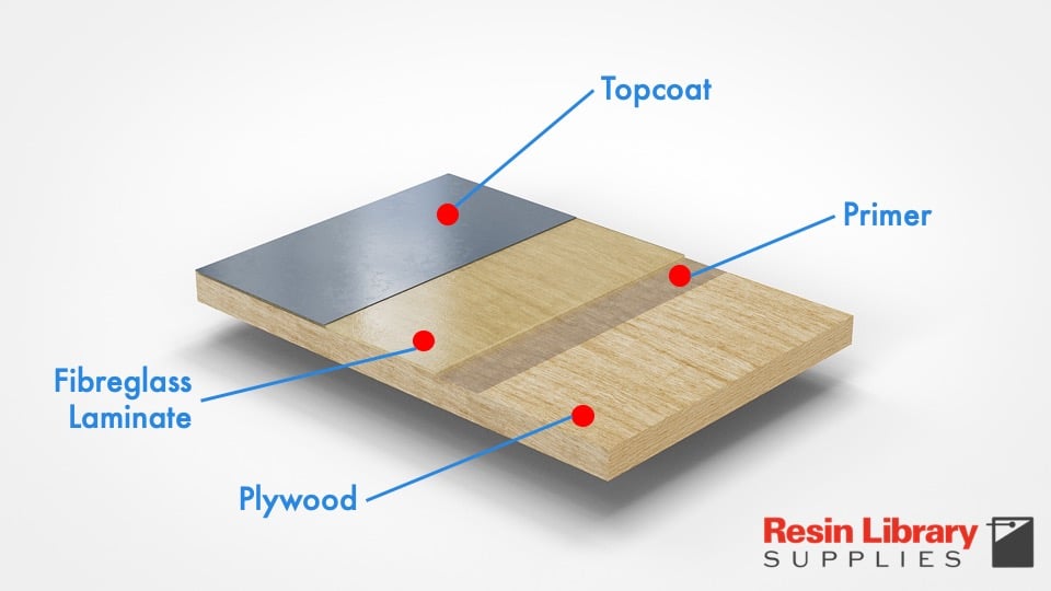 fibreglass repair to plywood schematic